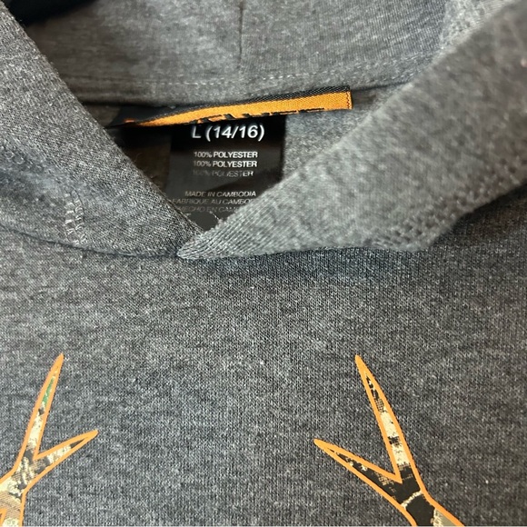 Realtree Gray Pullover Hoodie with Logo - Picture 3 of 4